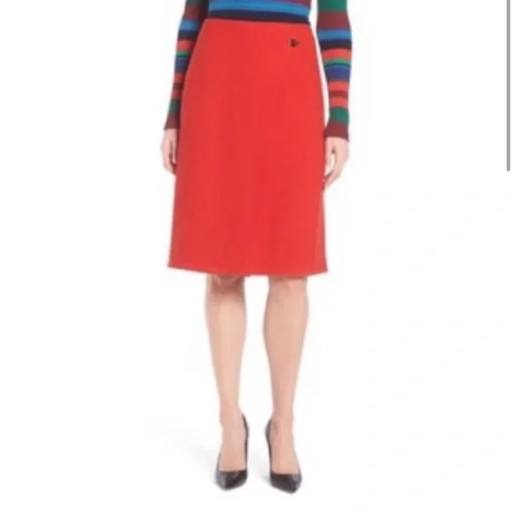HUGO BOSS Vubali A-Line Skirt BT Red 10 - Picture 2 of 7